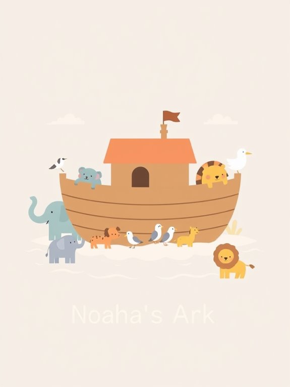 minimalist noah s ark illustration