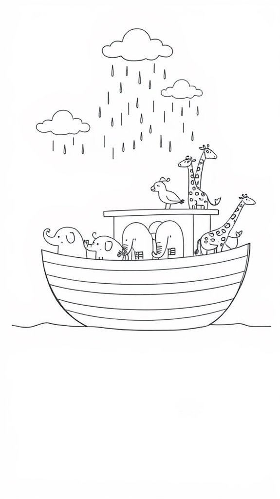 minimalist noah s ark illustration