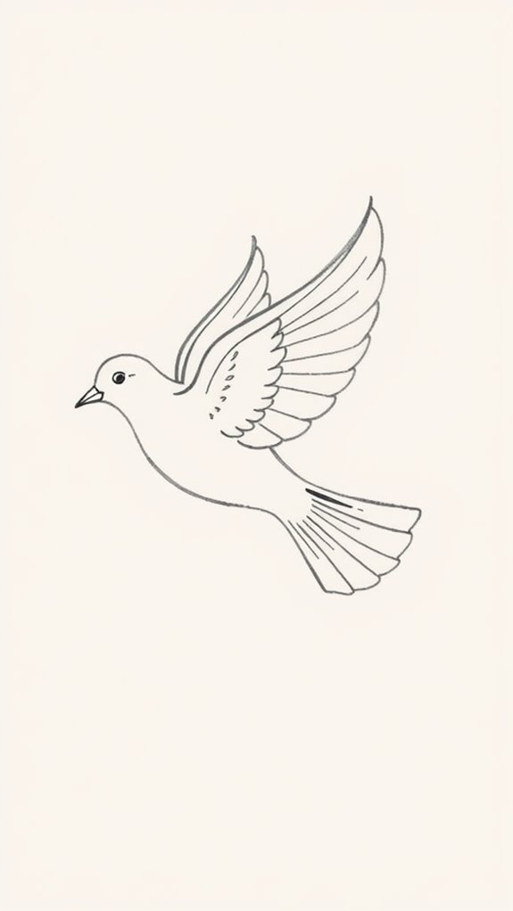 minimalistic dove sketch