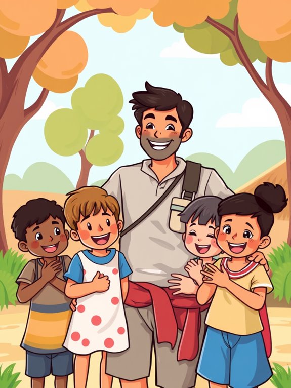 missionary with children illustration