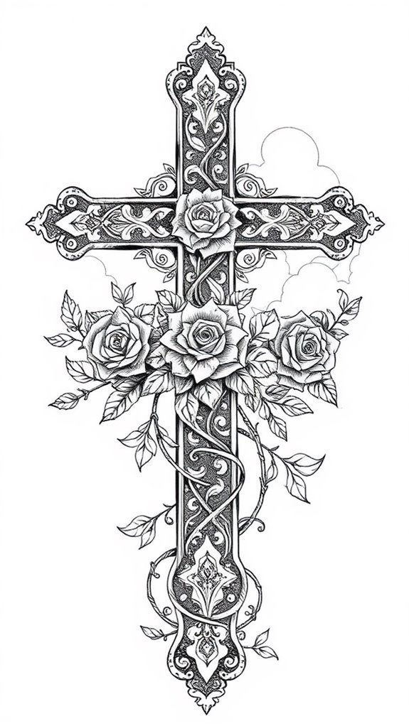 monochrome christian cross illustration