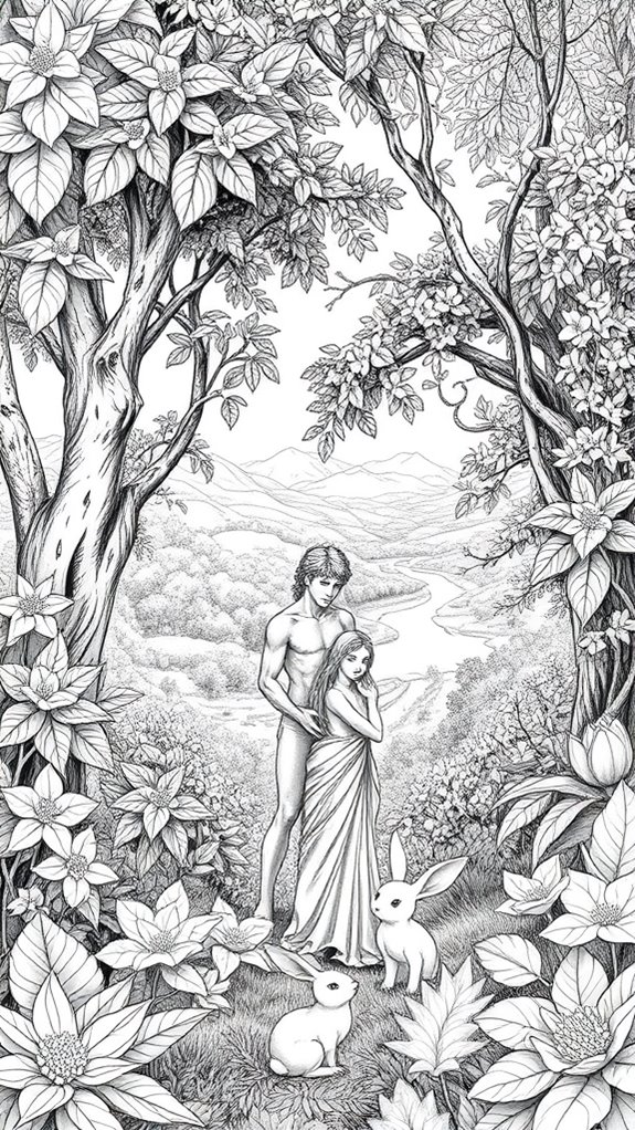 monochrome garden landscape artwork