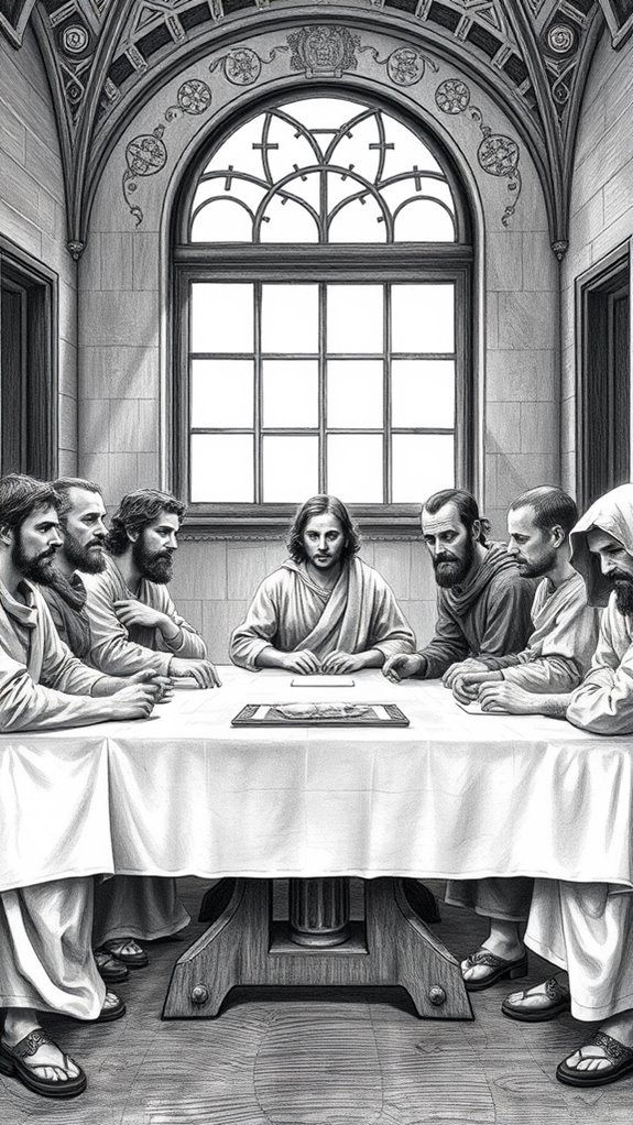 monochrome last supper artwork