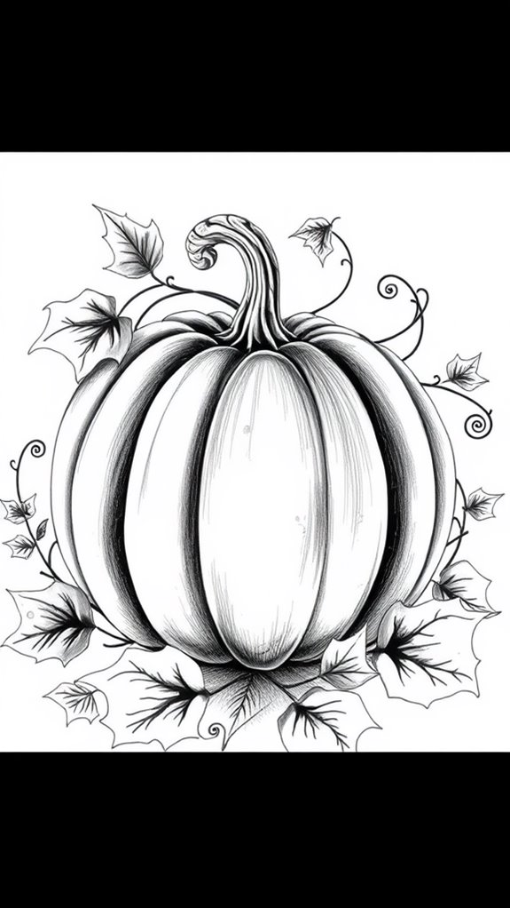 monochrome pumpkin illustration art