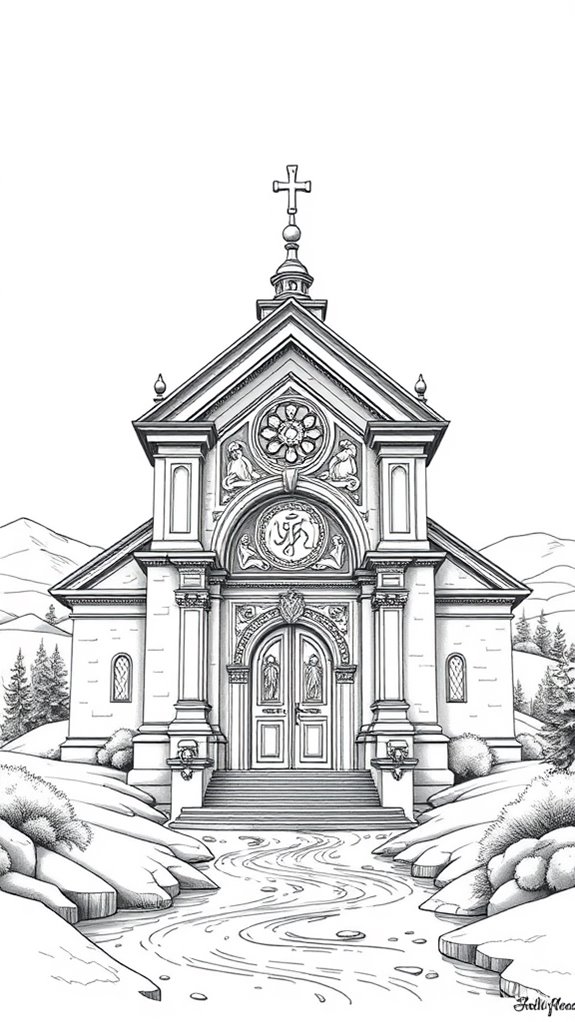 monochrome tabernacle illustration