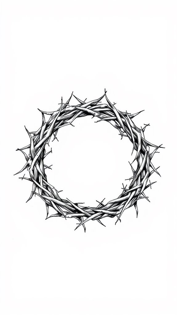 monochrome thorned crown illustration