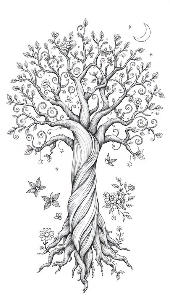 monochrome tree of life