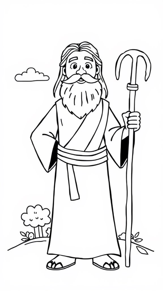 moses cartoon coloring page