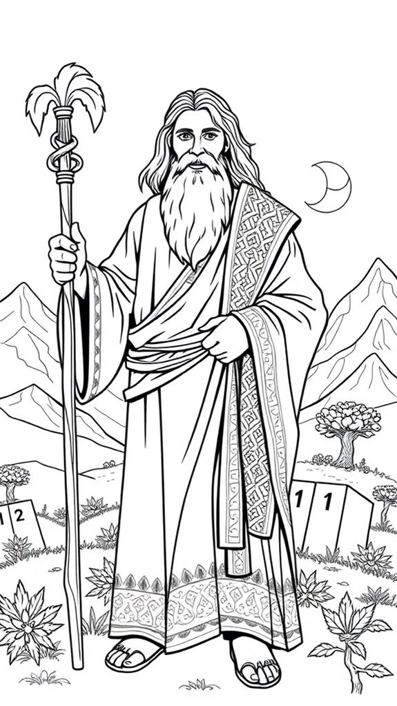 moses coloring page design