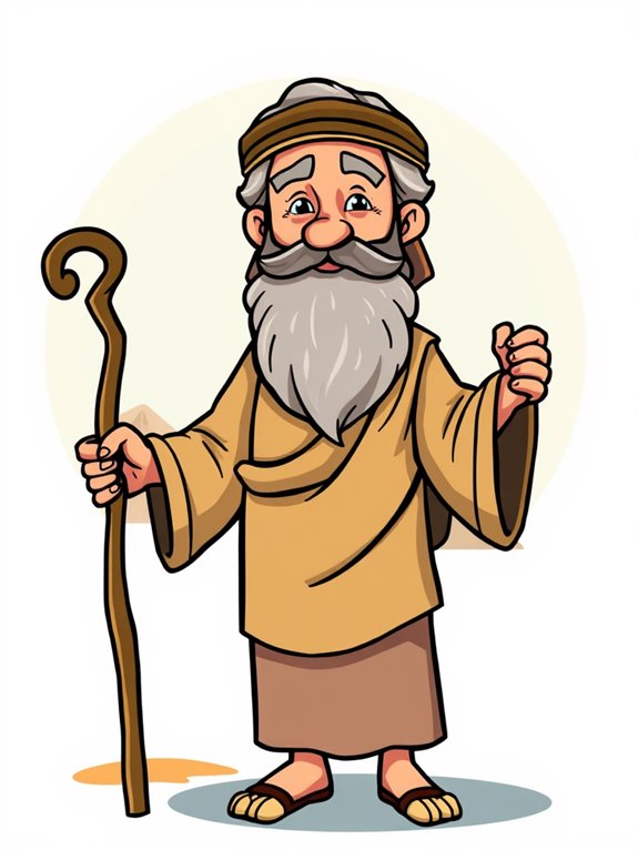 moses holding staff illustration