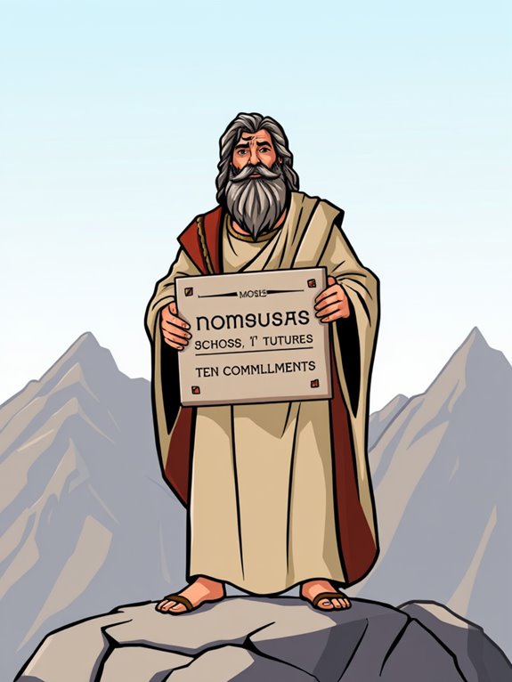 moses holding stone tablet