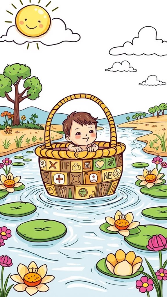 moses in doodle basket