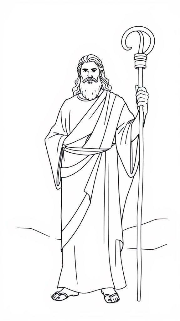 moses with staff illustration