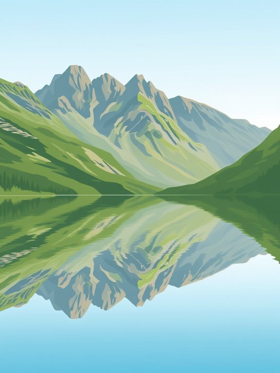 mountain reflection in water