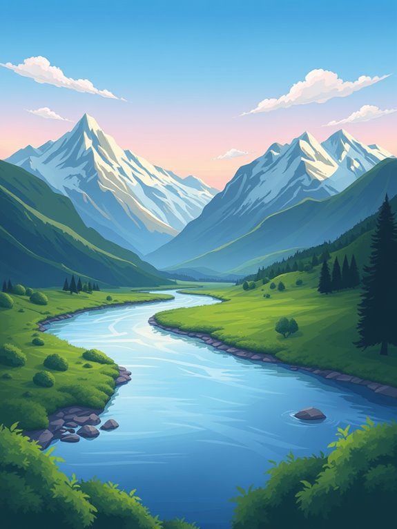 mountain river clipart image