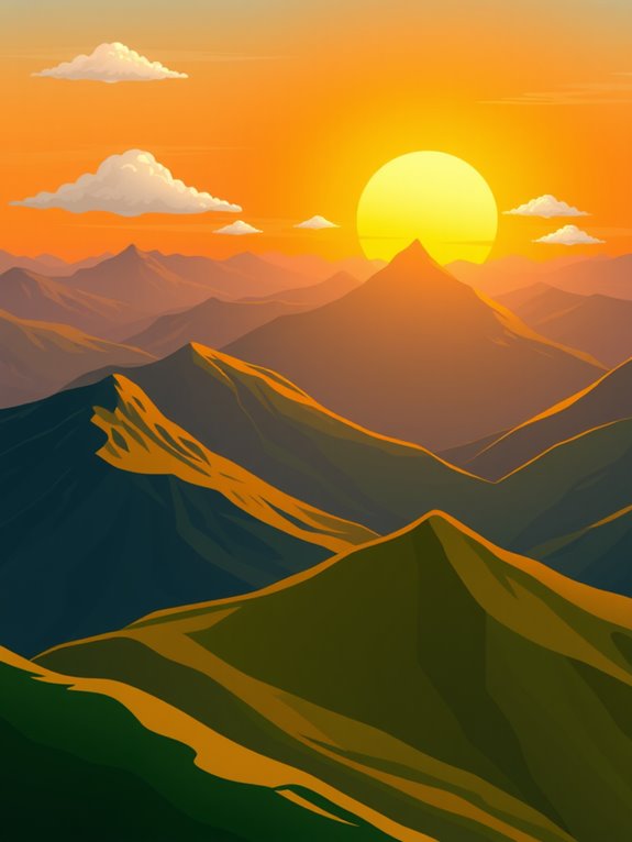 mountain sunrise clipart image