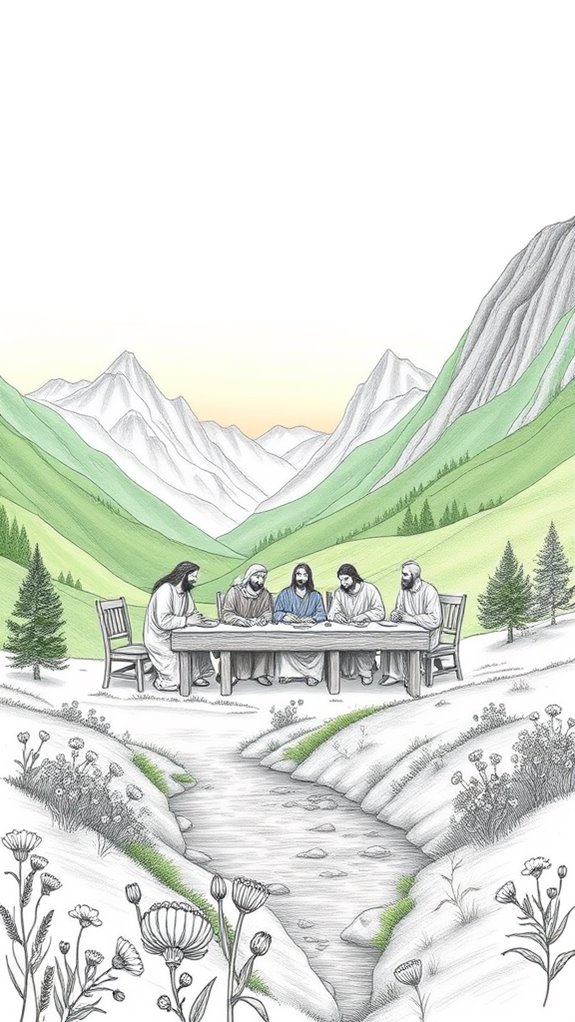 mountain valley supper scene