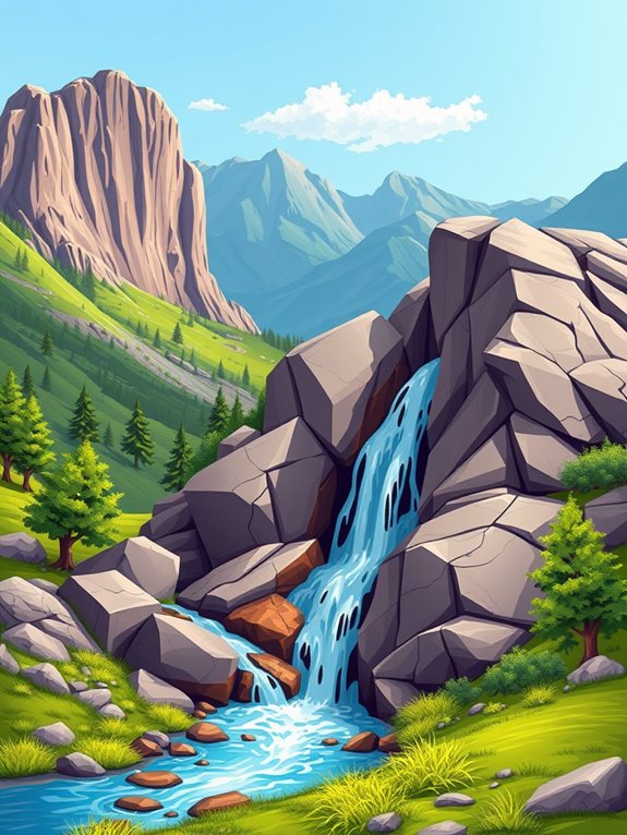 mountain water rock image