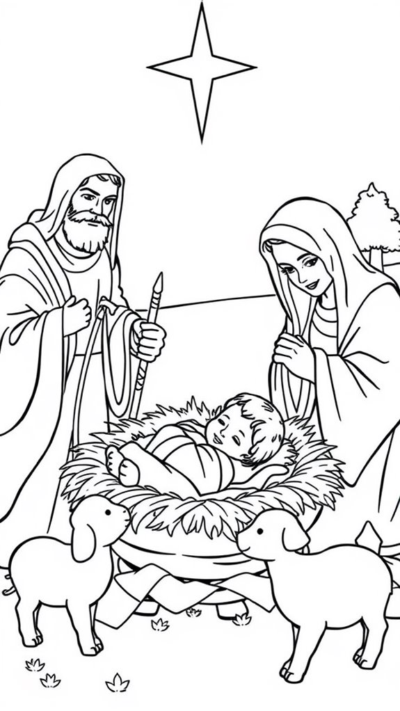 nativity scene coloring activity