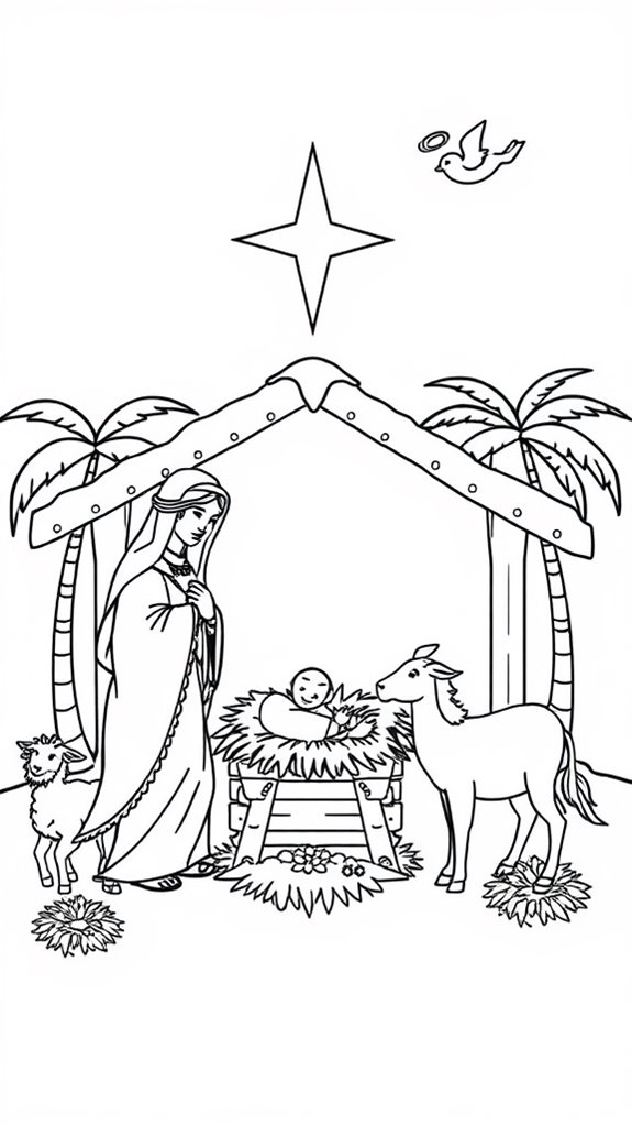 nativity scene coloring activity