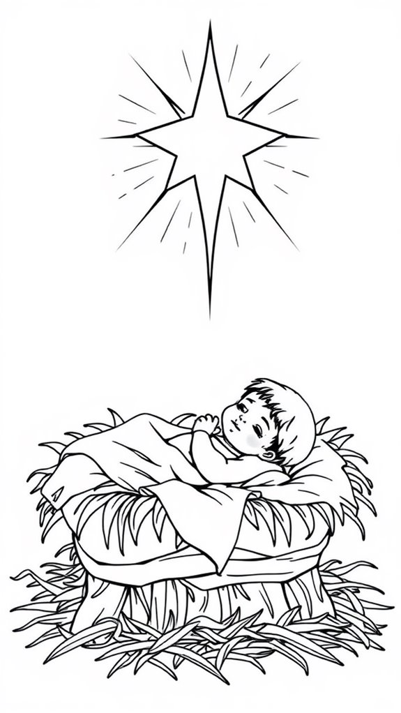 nativity scene coloring page