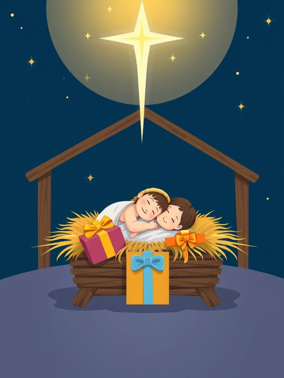 nativity scene gift illustration