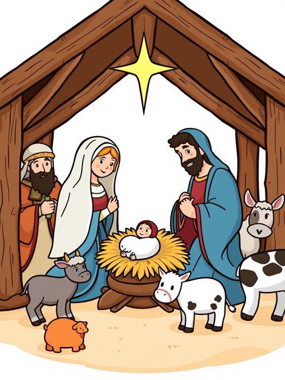 nativity scene hay clipart