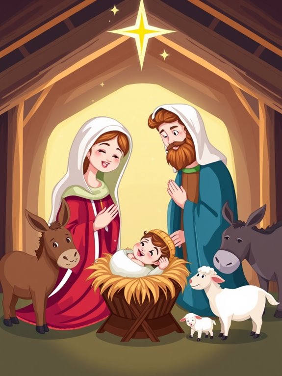 nativity scene illustration design