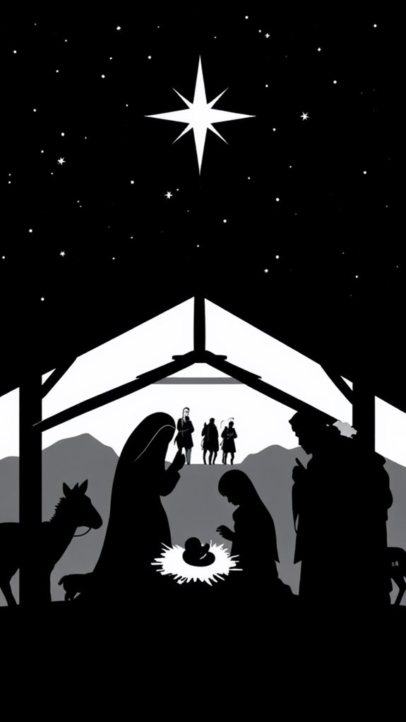 nativity scene silhouette artwork