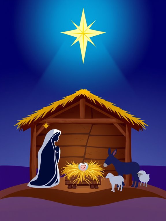 nativity scene star illustration