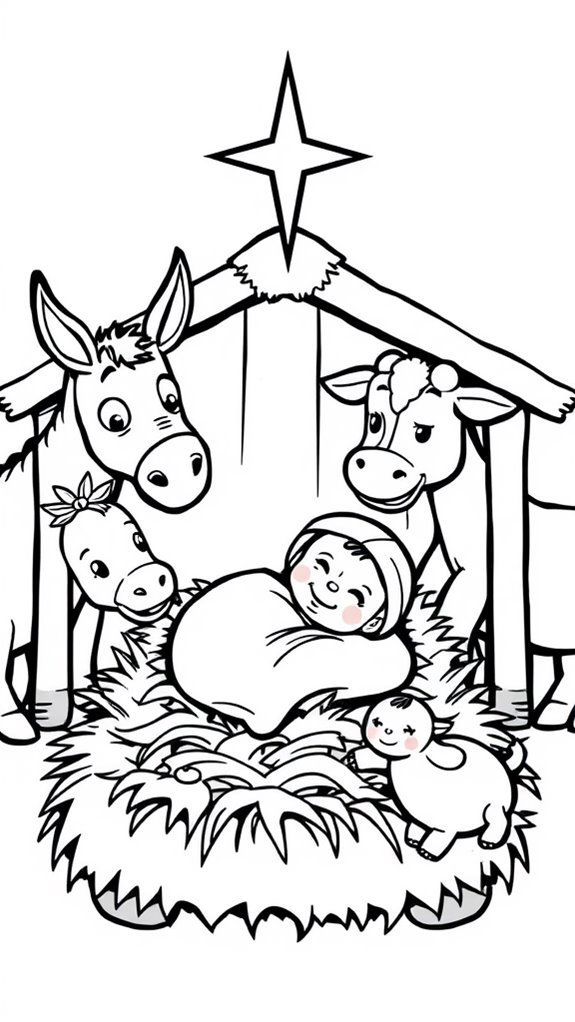 nativity scene with animals