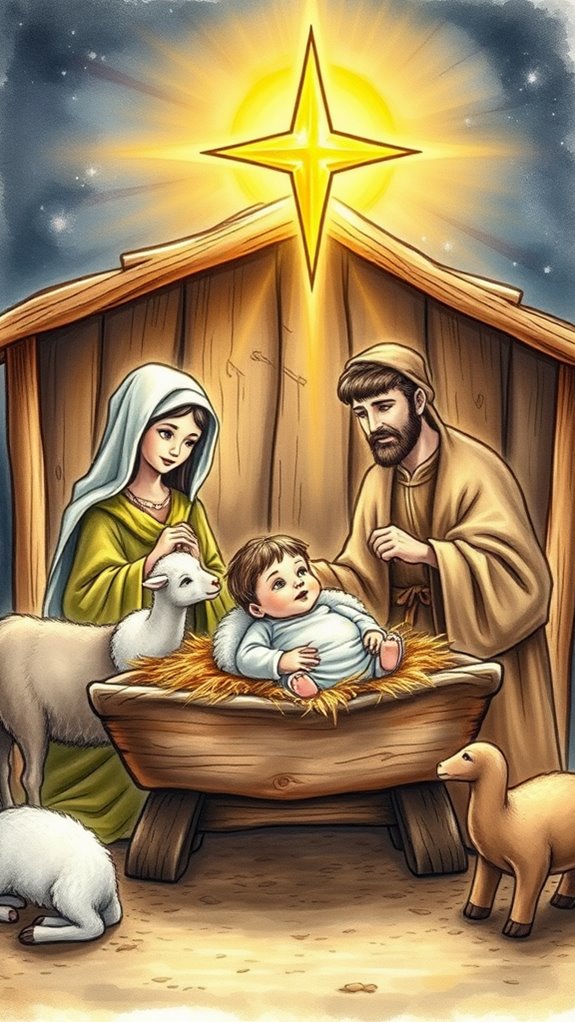 nativity scene with baby jesus