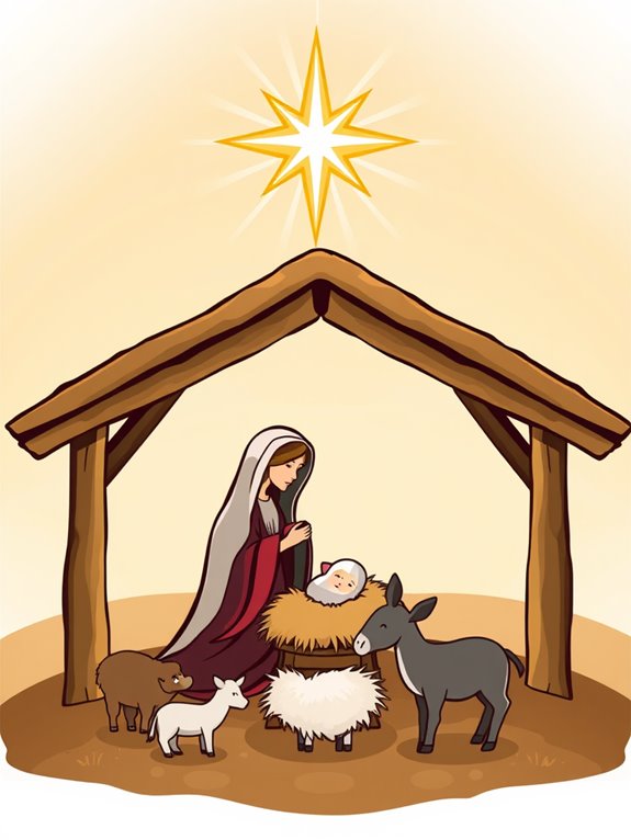 nativity scene with star