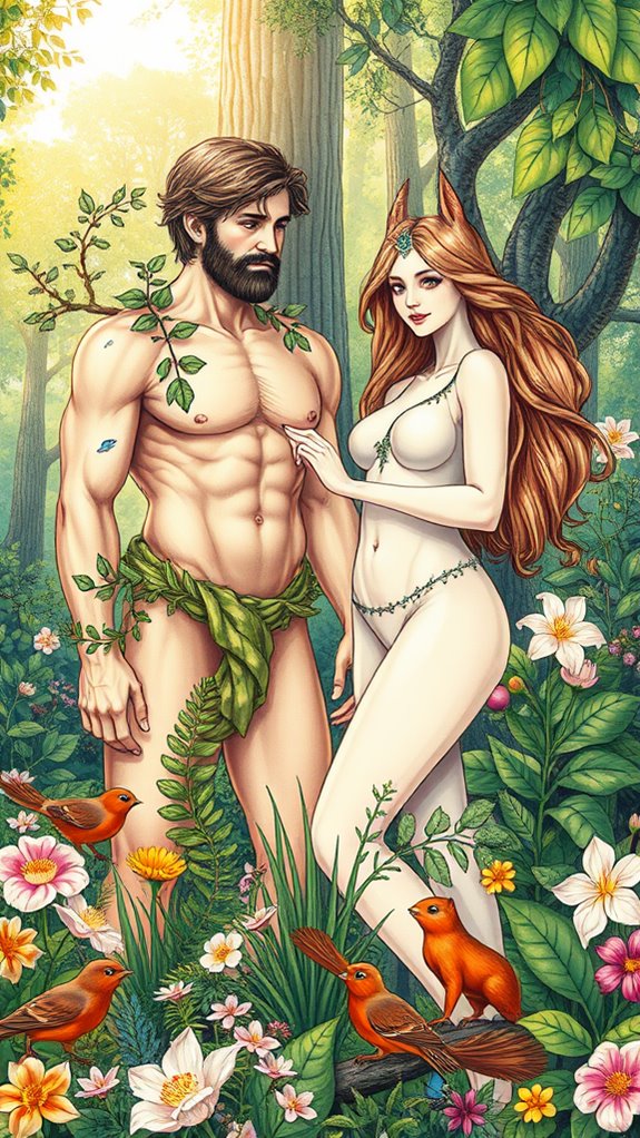 nature themed adam and eve