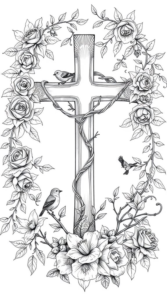 nature themed christian cross