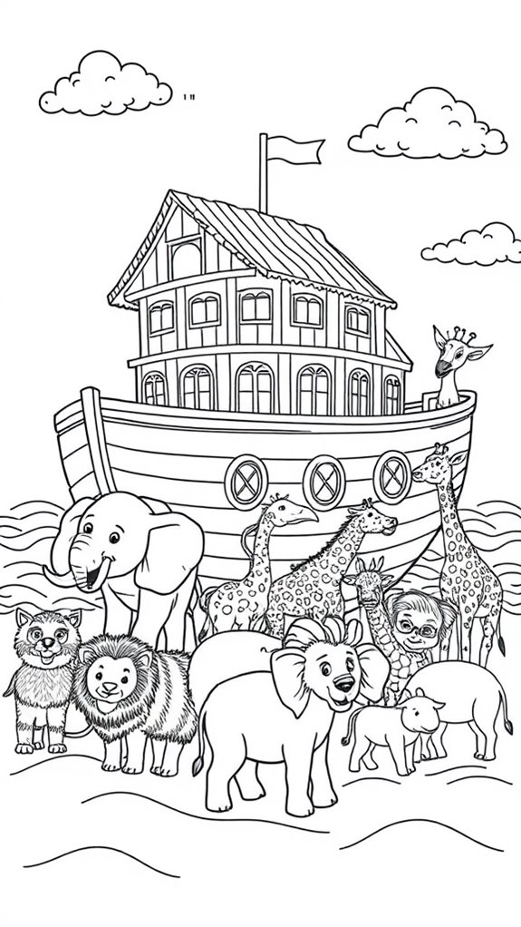 noah s ark animal illustration