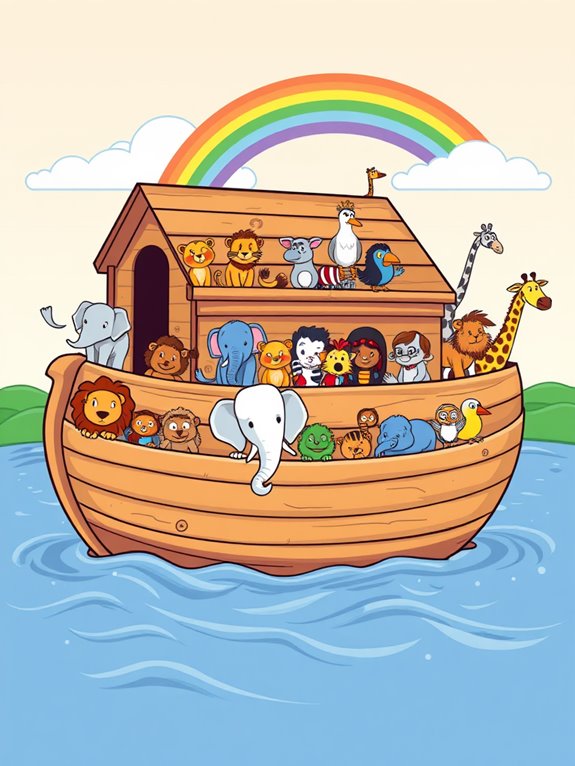 noah s ark animal illustration