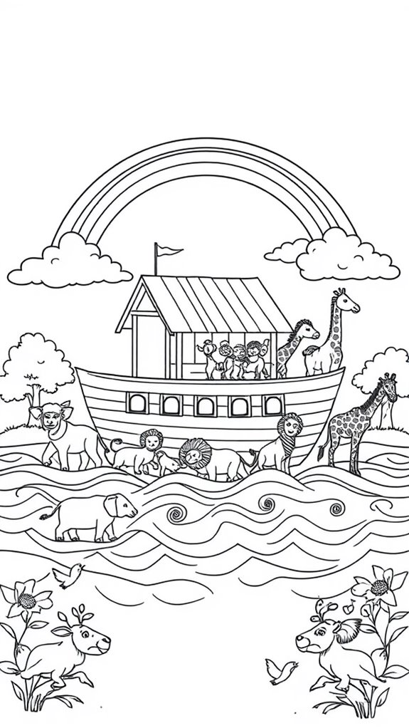 noah s ark animal illustration