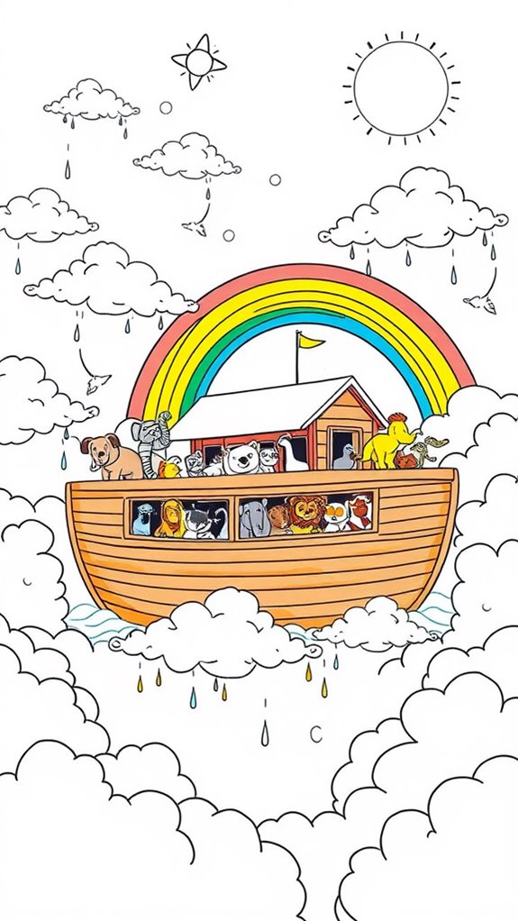 noah s ark in clouds