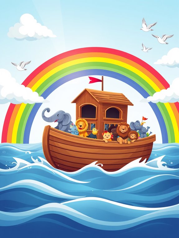 noah s ark rainbow illustration