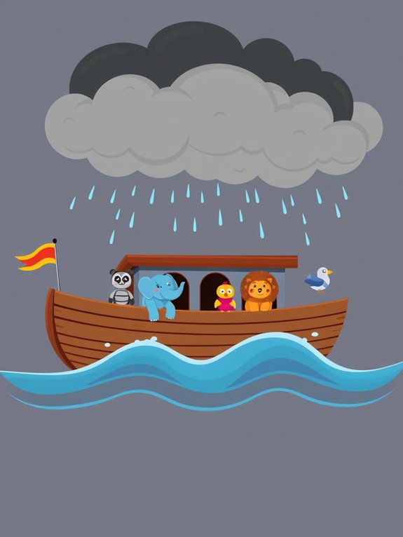 noah s ark with storm