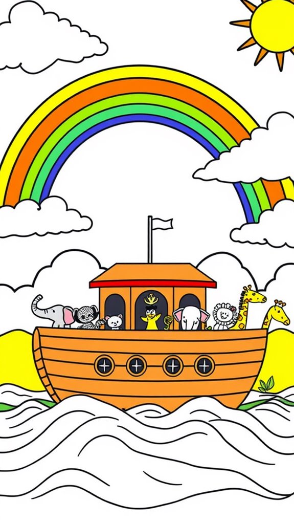 noah s colorful rainbow artwork