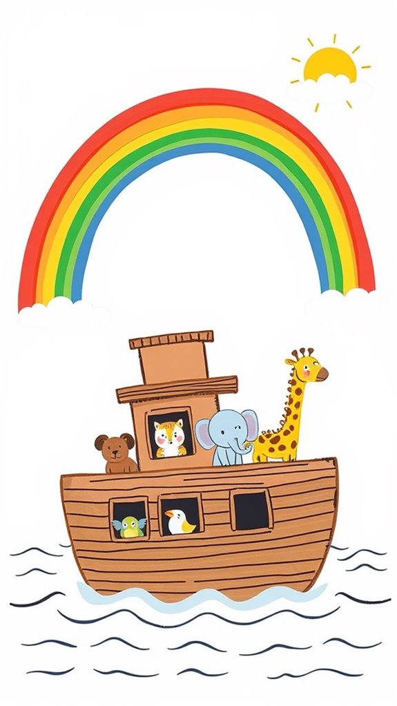 noah s colorful rainbow doodle