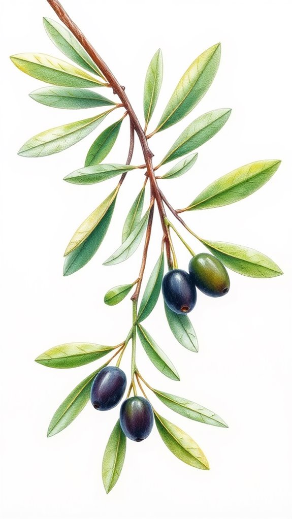 olive branch color drawing