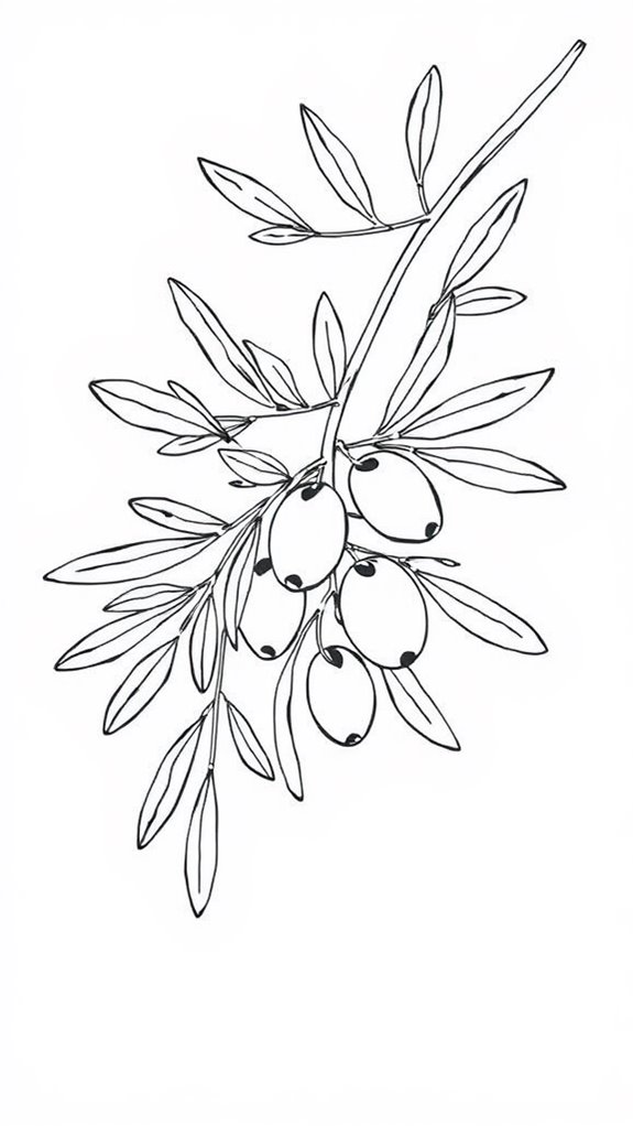 olive branch coloring page