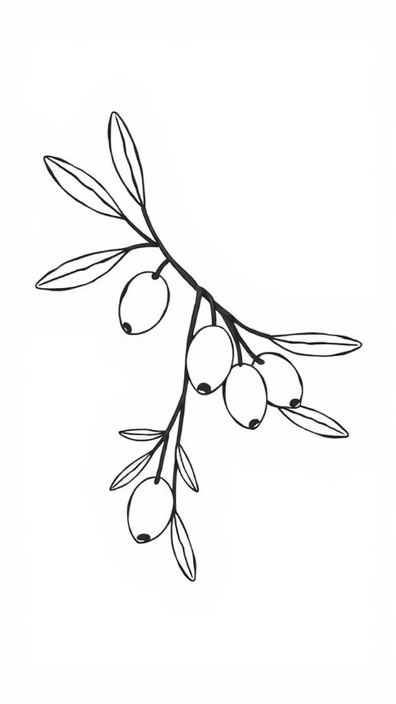 olive branch coloring page