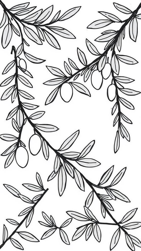 olive branch coloring page