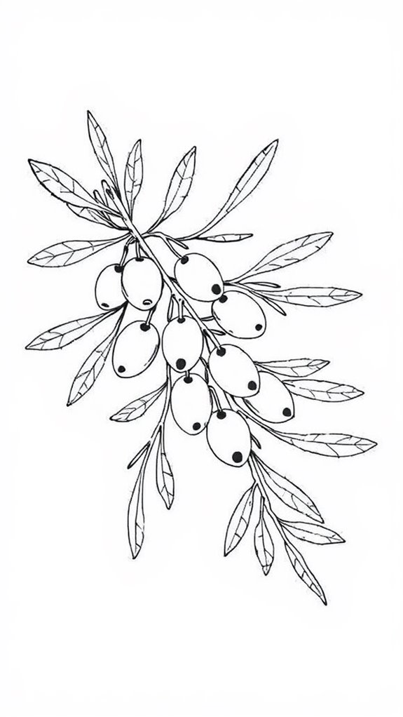 olive branch coloring page