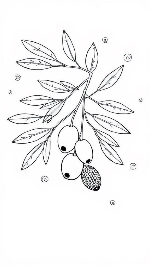 olive branch coloring page