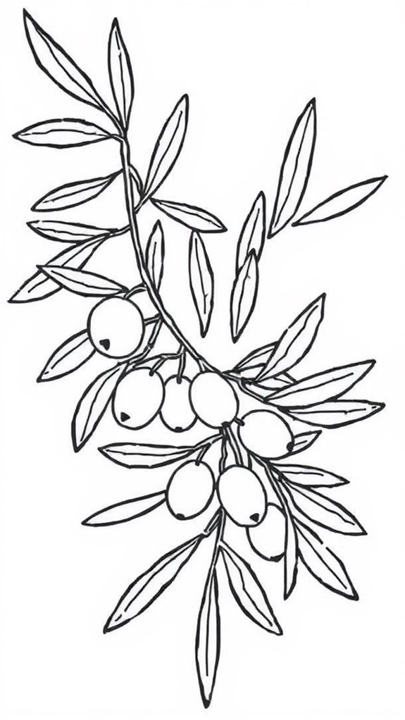 olive branch coloring page